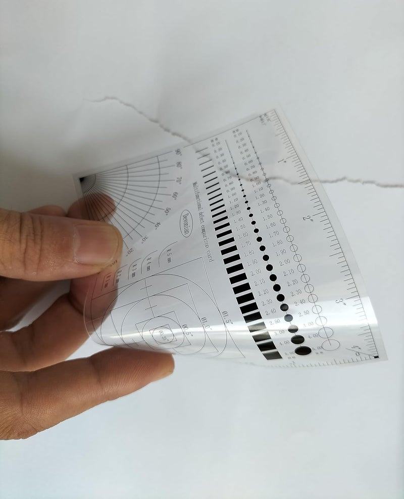 Devonian Multi-Function Inspection Gauge - Crack/Scratch/Angle Measurement Tool for Surface Defects & Size Comparison | Dual-Sided Laminated Wear-Resistant Ruler, 5PCS - Image 4
